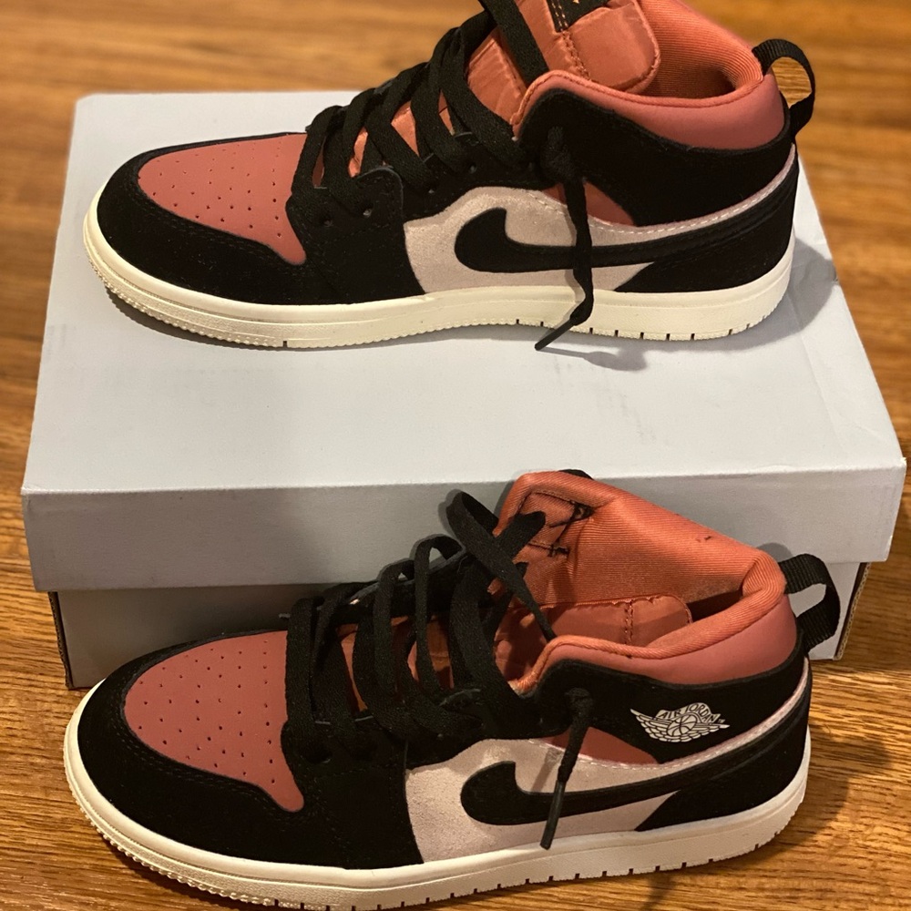 Nike Black and Coral High-Tops